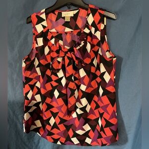 LOFT Women's Sleeveless Top - Red, Purple, Black Geometric